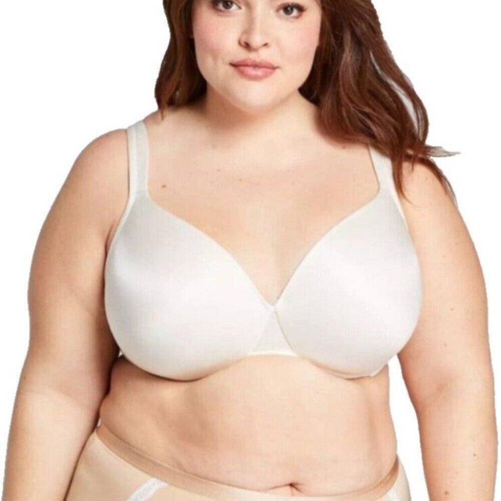 Cacique Lane Bryant Bra 40H Ivory Bisque Smooth Satin Full Coverage Women’s